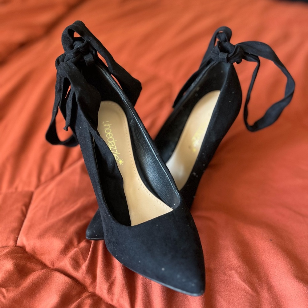 Modcloth Elegant Black Heels with Bow Detail